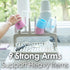 100% countertop PopYum Seattle Gray Space Saving Drying Rack from Recycled Bottles with Clear Frosted Silicone Drying