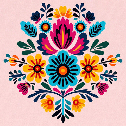 Colorful Mexican Embroidery Baby Blanket - Soft Newborn Swaddle