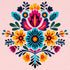 Colorful Mexican Embroidery Baby Blanket - Soft Newborn Swaddle