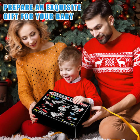 Cars & Airplane Metal Model Set - 231 PCS Building Kit Model, 6 Models Metal STEM Project Building Toys for Ages 8-12