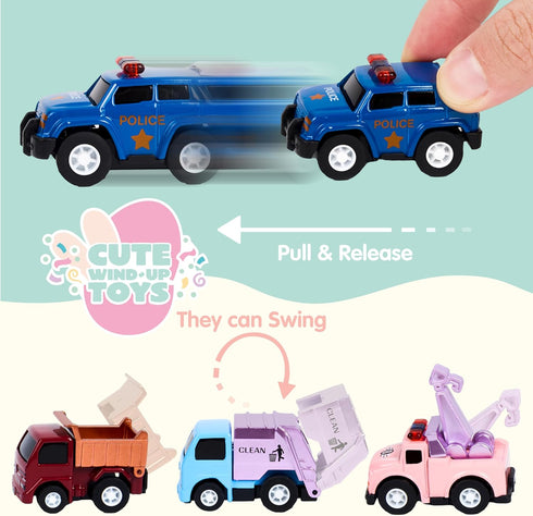 12 JOYIN Pcs Easter Eggs Filled with Toy Cars, Colorful Stuffed Eggs with Pull Back Die-Cast Cars for Easter Hunt Game