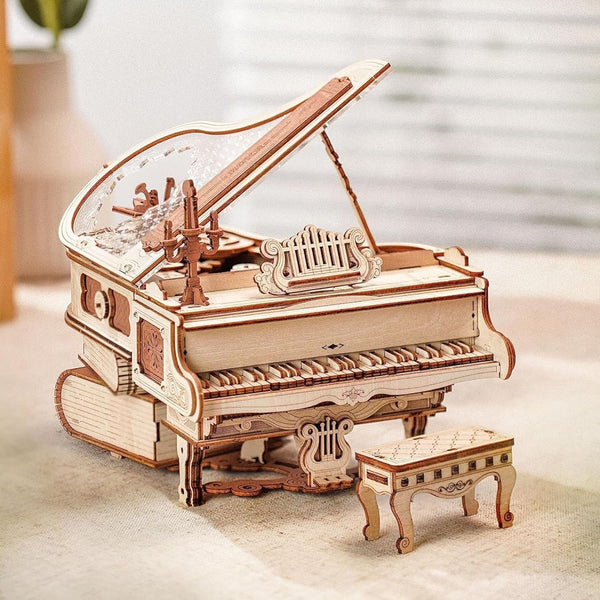 ROBOTIME AMK81 Magic Piano 3D Puzzles for Adults-Mechanical 3D Puzzles Musical Instrument-Wooden