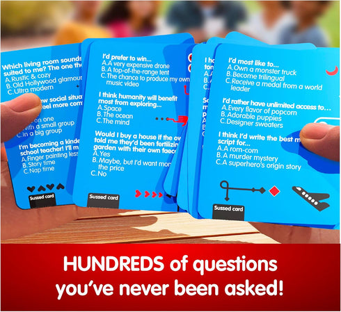 SUSSED The Game of Wacky Choices - Social Card Game for Teens, Boys, Girls - Fun Gift & Travel Conversation Starter