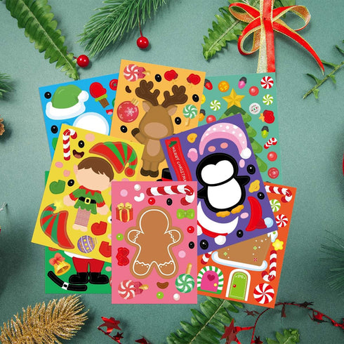 Ceiba Tree 48 Pcs Christmas Stickers, Make Your Own Sticker Sheets for Kids Home Classroom Party Favor
