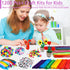 FUNZBO 1200+ Arts & Crafts Supplies for Kids - Craft Kits with Pipe Cleaners, Pom Poms, Popsicle Sticks