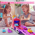 Set 6 2-Player 3, 4, 5, 6, 7 Hot Bee Girls Toy Car with Unicorn Toys Truck - Princess Cars & Fold Out Track with Light