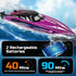25+ WF17 2 30-40 WeFone Remote Control Boat for Adults, KMH Fast RC Speed Boat with LED Light for Kids, Self-righting