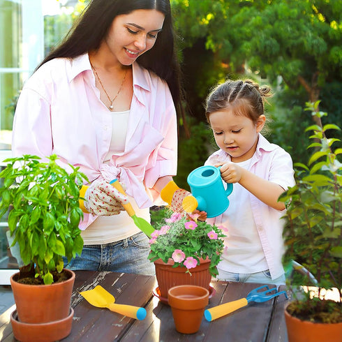 Set Set Biubee Kids Gardening Tools - Sturdy Kids Watering Can Toy Toddler Children's Gardening Kit with Metal Shovel
