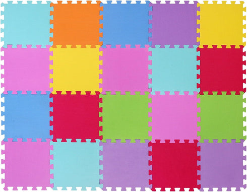 meiqicool Color20pcs EVA Foam Puzzle Play Mat for Baby - Non Toxic Interlocking Soft Floor Tiles - Kids Toddler Infant