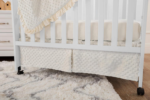 3-Piece Set, American Baby Company Heavenly Soft Minky Dot Mini/Portable Crib Bedding Cream