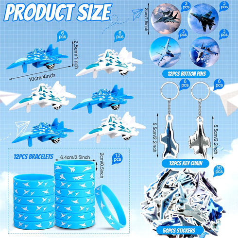 110 12 12 12 12 12 50 Meooeck Pcs Fighter Jets Party Favors Airplane Themed Birthday Party Decorations with Fighter