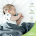 Organic Cotton Baby Muslin Blanket, Large 47x47 inches, Hypoallergenic Swaddle Blanket, Double Layer (Slate/Aquarius)