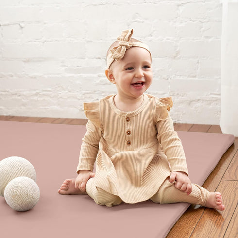 Stylish Vegan Leather Baby Play Mat - Soft, Easy to Clean Floor Mat Creates A Safe Play Area for Your Baby - The