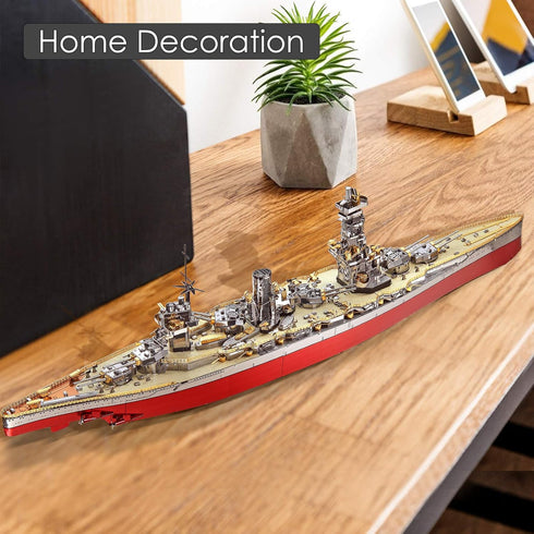 Piececool 3D Metal Puzzle Warship Model Kits, Fuso Battleship DIY Building Kits for Adults, 330 Pcs Brain Teaser