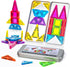 Jollynamy Mini Magnetic Tiles with Iron Box for Kids Ages 3-5,Travel Magnet Mini