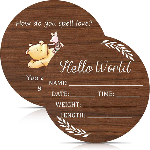 Yewfold Baby Announcement Sign, Hello World Newborn Signs, Baby Name Sign, Birth Announcement