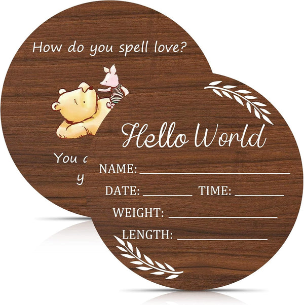 Yewfold Baby Announcement Sign, Hello World Newborn Signs, Baby Name Sign, Birth Announcement