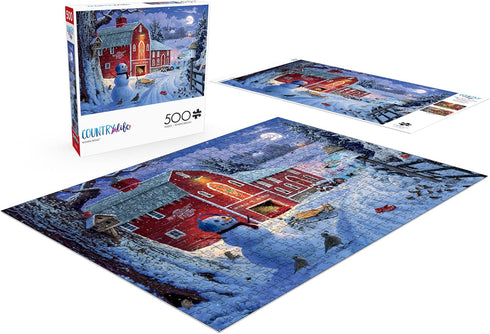 Buffalo Games - David Stevenson - Winter Frolic - 500 Piece Jigsaw Puzzle for Adults, Perfect for Game Nights