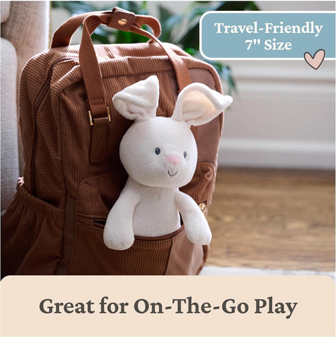 0 7" GUND Baby Peek-a-Boo Flora Bunny Plush, Bunny Rabbit Stuffed Animal, Baby Toy for Ages and Up, Cream, (Batteries