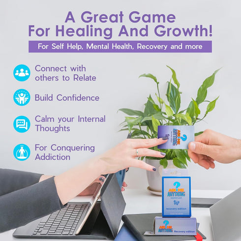 Recovery Pack Card Game - 100 Cards for Group Therapy, Coping Skills, and Self-Improvement