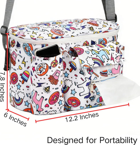Coloch Universal Stroller Organizer, Large Capacity Multi-purpose Stroller Bag Caddy with Cup Holder Waterproof