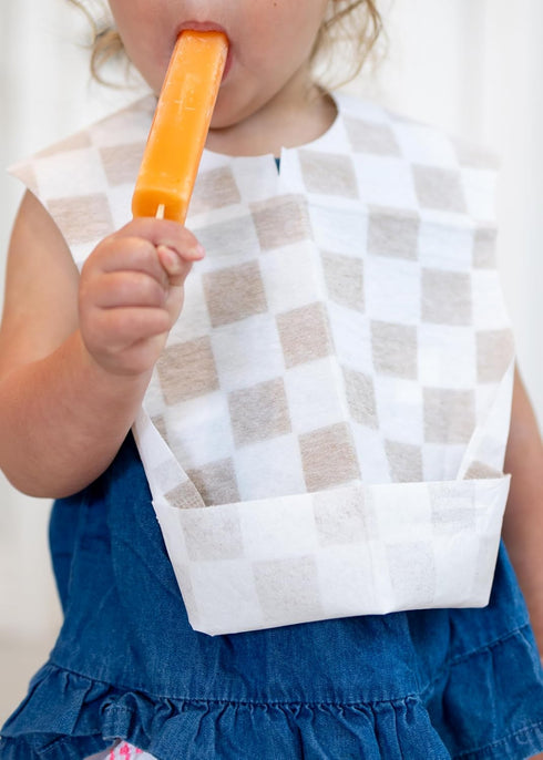 Disposable Baby Bibs for Toddlers, 25 Pack, Restaurant Bibs for Dining & Travel