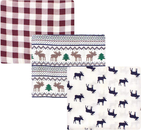Little Treasure Unisex Baby Cotton Muslin Swaddle Blankets, Moose Sweater, One Size by Little Treasure