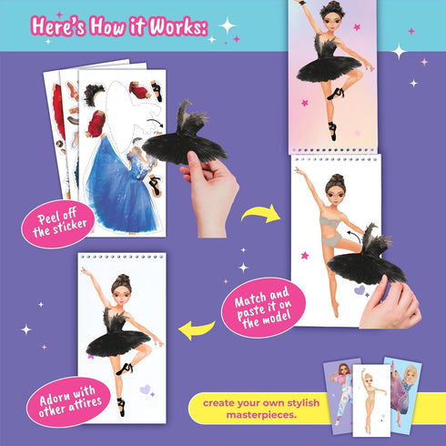 Sticker Dress Up Dancers, Sticker Activity Book for Kids, Learn Girls Fashion Design, Dress Up Games
