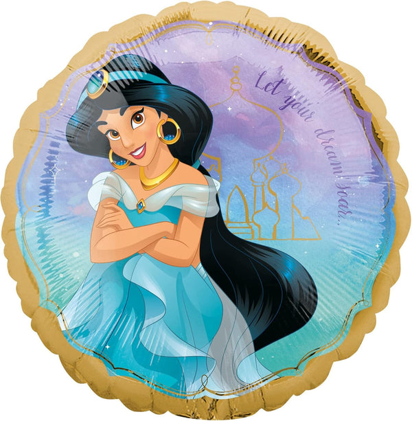 Instaballoons Jasmine Once Upon A Time Mylar Foil Balloon, 17", Multicolor, 39802