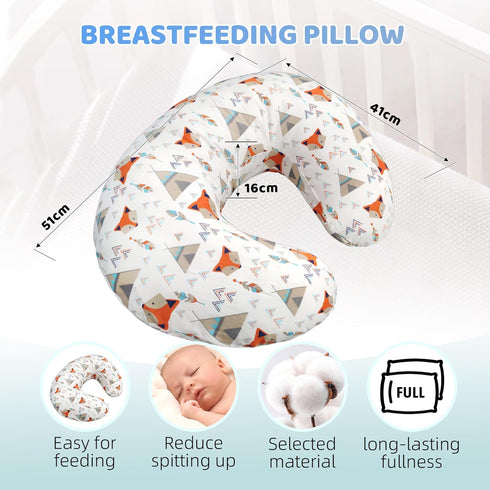 Breastfeeding,100% LAT Nursing Pillow for Cotton Removable Cover,Ergonomic Breast Feeding Pillows for Mom