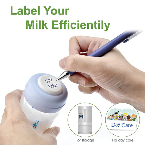 Maymom Write & Reuse Baby Bottle Labels for Daycare/Sealing Disc Compatible with Philips Classic Bottles