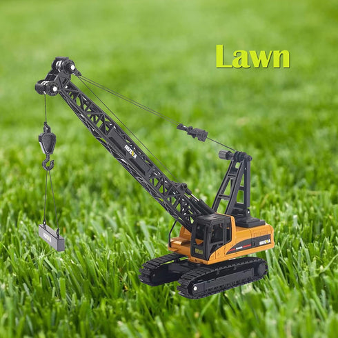 Qcar 1/50 Heavy Duty Construction Metal Crawler Crane, Truck Crane Vehicle Toys for Kids, Outdoor Sandbox Car Toys