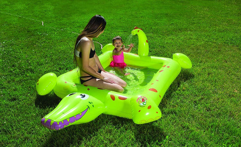 Inflatable Crocodile Spray Pool for Toddlers, Kiddie Swimming & Wading Pool by Poolmaster