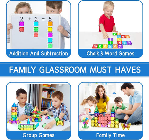 3+ Magnetic Tiles Toddler Building Blocks Toys, Magnet Montessori Kids Toys for Year Old Boys and Girls, Preschool