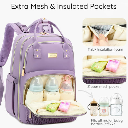 Backpack Backpack Diaper Bag - Large Multi functional, Boys, Girls & Baby Travel Essentials Tote with Changing Pad