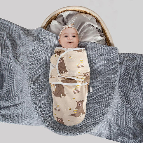 HOUSBAY 2-Way 1 Pack 3-6 Baby Swaddle Blanket Boy Girl Super Soft Material Newborn Adjustable Swaddles Zipper Sleep