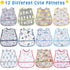 24 6 36 Jeyiour Pcs Baby Waterproof Bibs with Food Catcher Adjustable Snaps Plastic Feeding Bibs for Toddlers