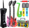 Inflatable Rock Star Toy Set - 8 Pack Inflatable Instruments Party Props for 80's 90's Party Decorations