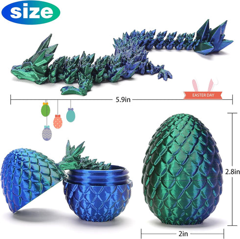 KZPPZ 4PCS 3D Printed Dragon Eggs with Dragon Inside, Easter Basket Stuffers for Teens, Easter Gifts for Kids, Easter