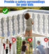 JIFTOK Baby Gate for Stairs, 10ft L x 2.66ft H, Mesh Netting Safety Net for Kids, Pets, Indoor & Outdoor (White)