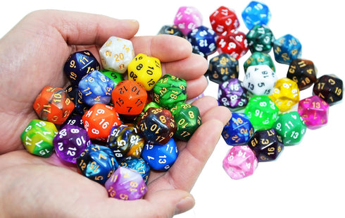 50-Pack 20 Sided Dice D20 Polyhedral Dice with Pouch for DND RPG MTG Tabletop Game