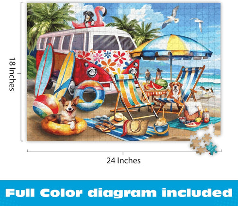 Summer 750 Buffalo Games Dog Days of by Tom Wood Piece Jigsaw Puzzle for Adults Precision-Cut Pieces, Beautiful