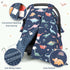 Car Seat Cover Baby, Peekaboo Opening Carseat Covers Baby Boy, Minky Infant Car Seat Canopy, Multi-Use Cover Protecting