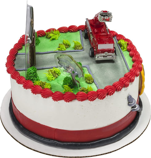 Fire Truck and Station DecoSet Cake Decoration