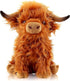 VYRNARA 10.5 Inch Highland Cow Stuffed Animal Plush Toy by - Cute Fluffy Brown Plushie - Soft PP Cotton Farm Animal
