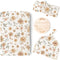 Konssy Baby Girl Newborn Receiving Blanket with Matching Headband and Beanie Set, Floral Print Nursery Swaddle Wrap