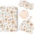 Konssy Baby Girl Newborn Receiving Blanket with Matching Headband and Beanie Set, Floral Print Nursery Swaddle Wrap