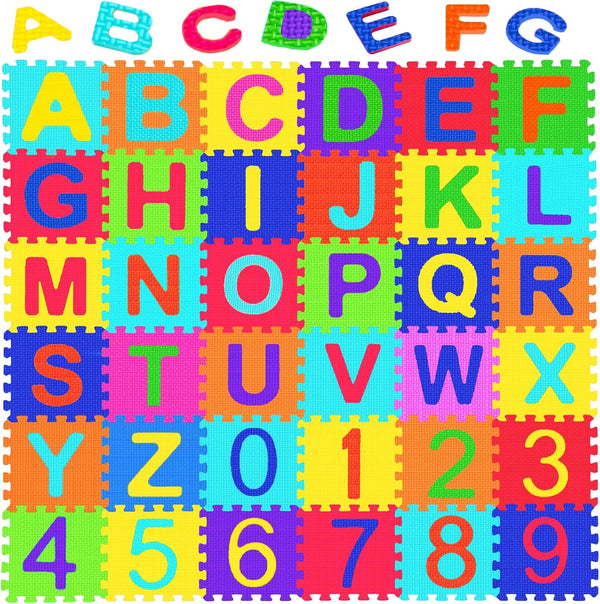 Febyyer 36 Pieces Children's Foam Puzzle Mat with Letters of the Alphabet and