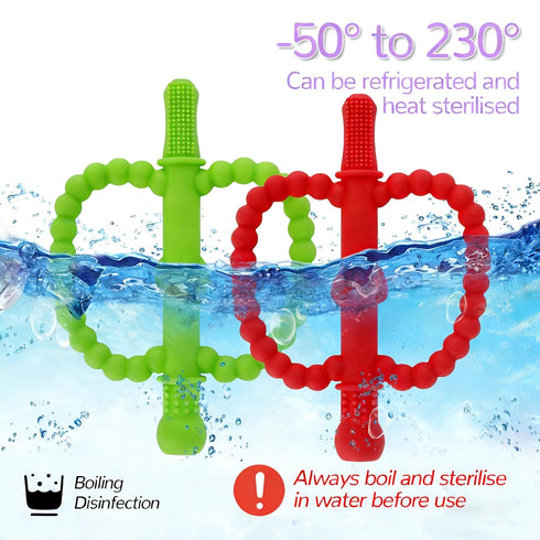 Store 2 Pack 0-6 0-12 0-36 Fu Hollow Teether Tube Apple Shape Chew Straw Sensory Toy for Infant Toddlers Silicone Tubes