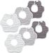 6 Pack MUKIN Soft Cotton Muslin Baby Bibs | Adjustable Snap Closure for Newborns| Absorbent for Drooling, Teething